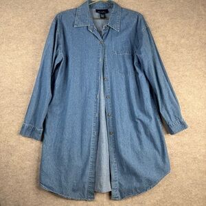 Denim&Co Long Blue Jean Jacket